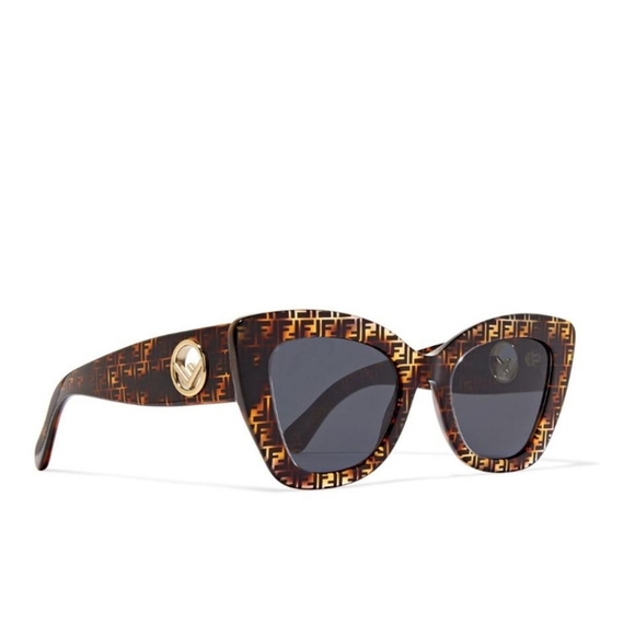 😍 Fendi Brown Zucca Cat Eye Sunglasses 😎 - Picture 5 of 10
